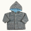 Veste à capuche velours rayé - 3 mois