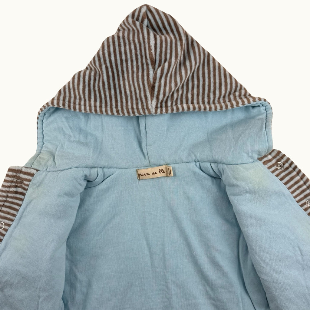 Veste à capuche velours rayé - 3 mois