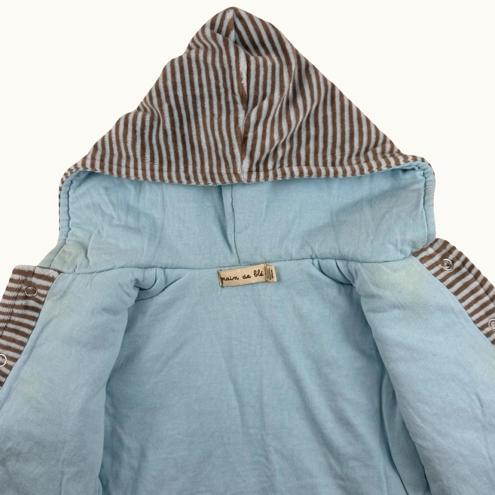 Veste à capuche velours rayé - 3 mois