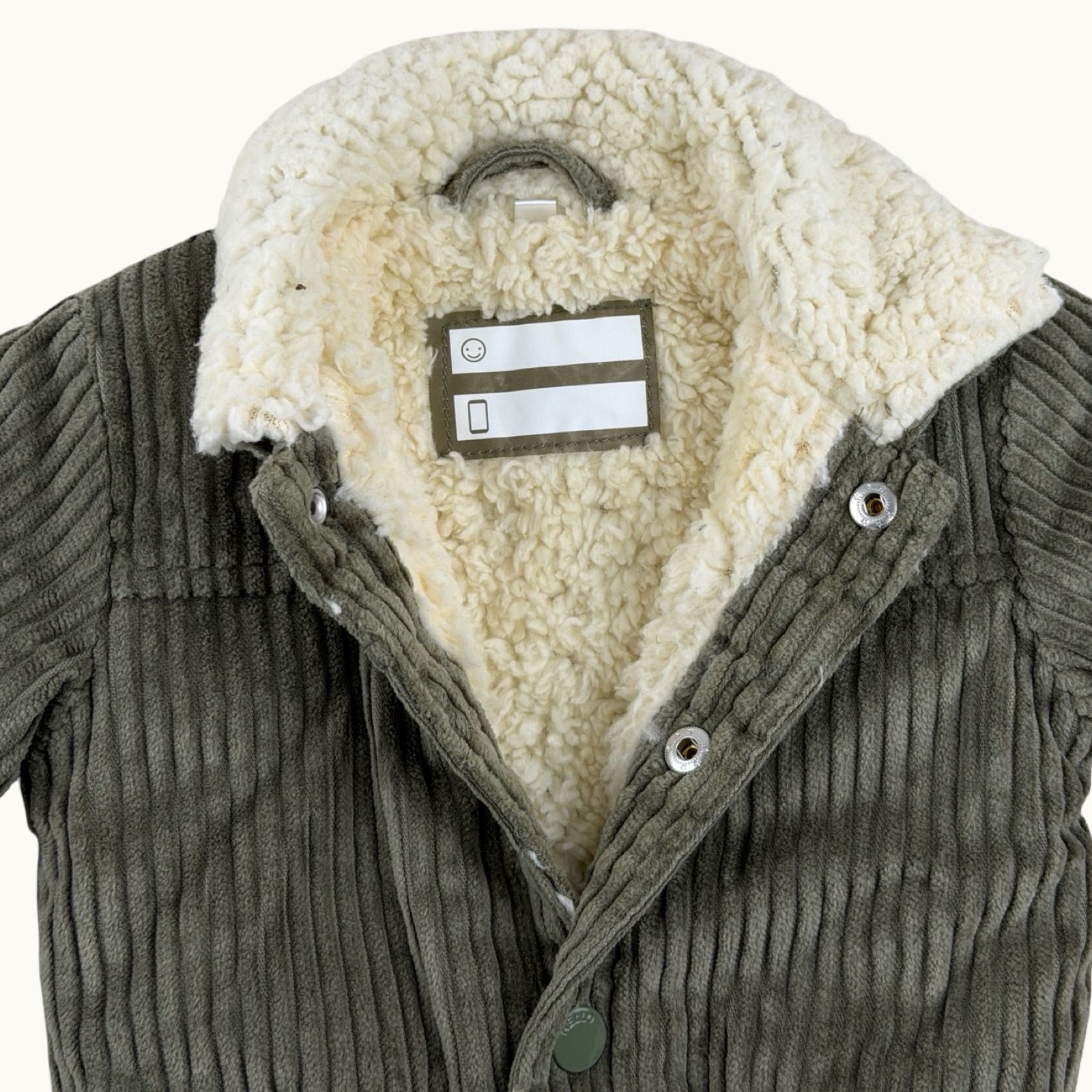 Veste velours côtelé intérieur sherpa - 3 mois
