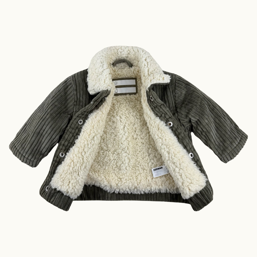 Veste velours côtelé intérieur sherpa - 3 mois
