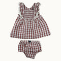 Ensemble robe smockée et bloomer - 3 mois