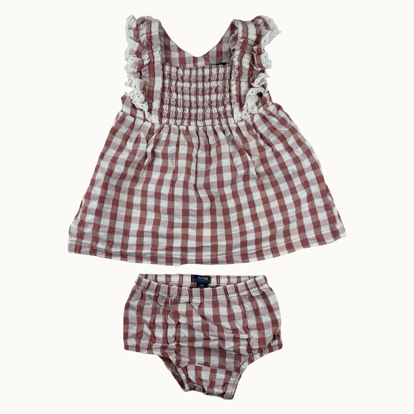 Ensemble robe smockée et bloomer - 3 mois