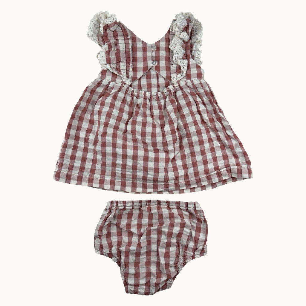 Ensemble robe smockée et bloomer - 3 mois