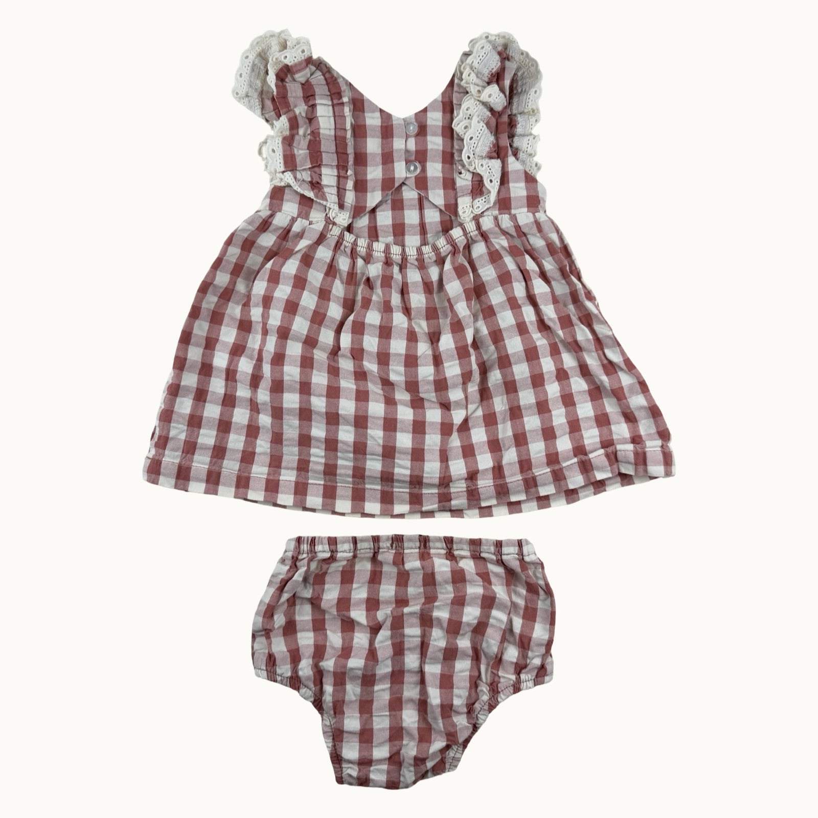 Ensemble robe smockée et bloomer - 3 mois