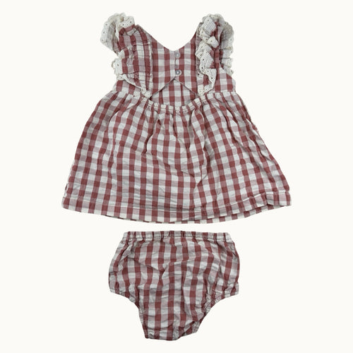 Ensemble robe smockée et bloomer - 3 mois