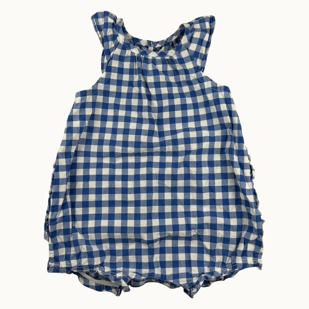 Barboteuse vichy à volants Petit Bateau -3 mois