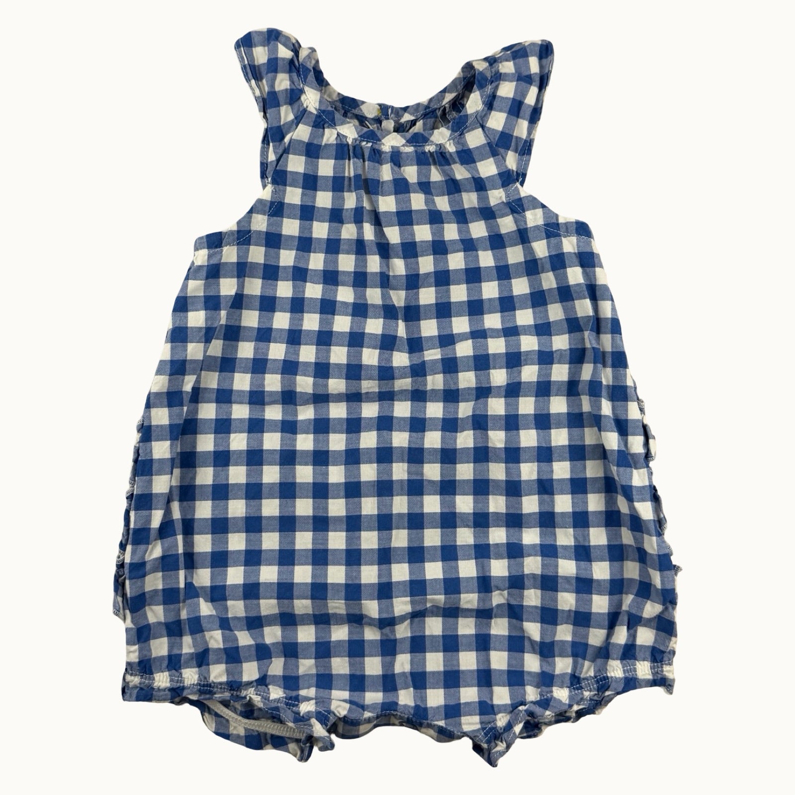 Barboteuse vichy à volants Petit Bateau -3 mois