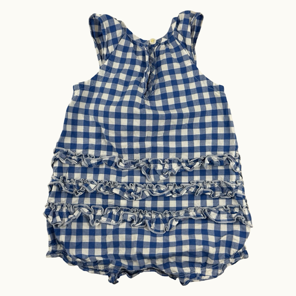 Barboteuse vichy à volants Petit Bateau -3 mois