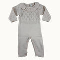 Combinaison tricot ajouré col volanté - 1 mois