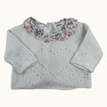 Pull tricot col fleuri - 1 mois