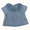 Blouse denim brodée - 1 mois