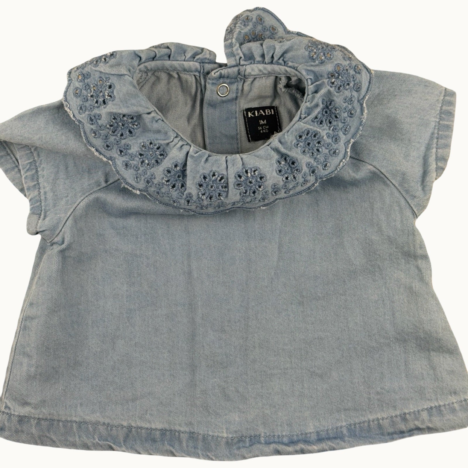 Blouse denim brodée - 1 mois