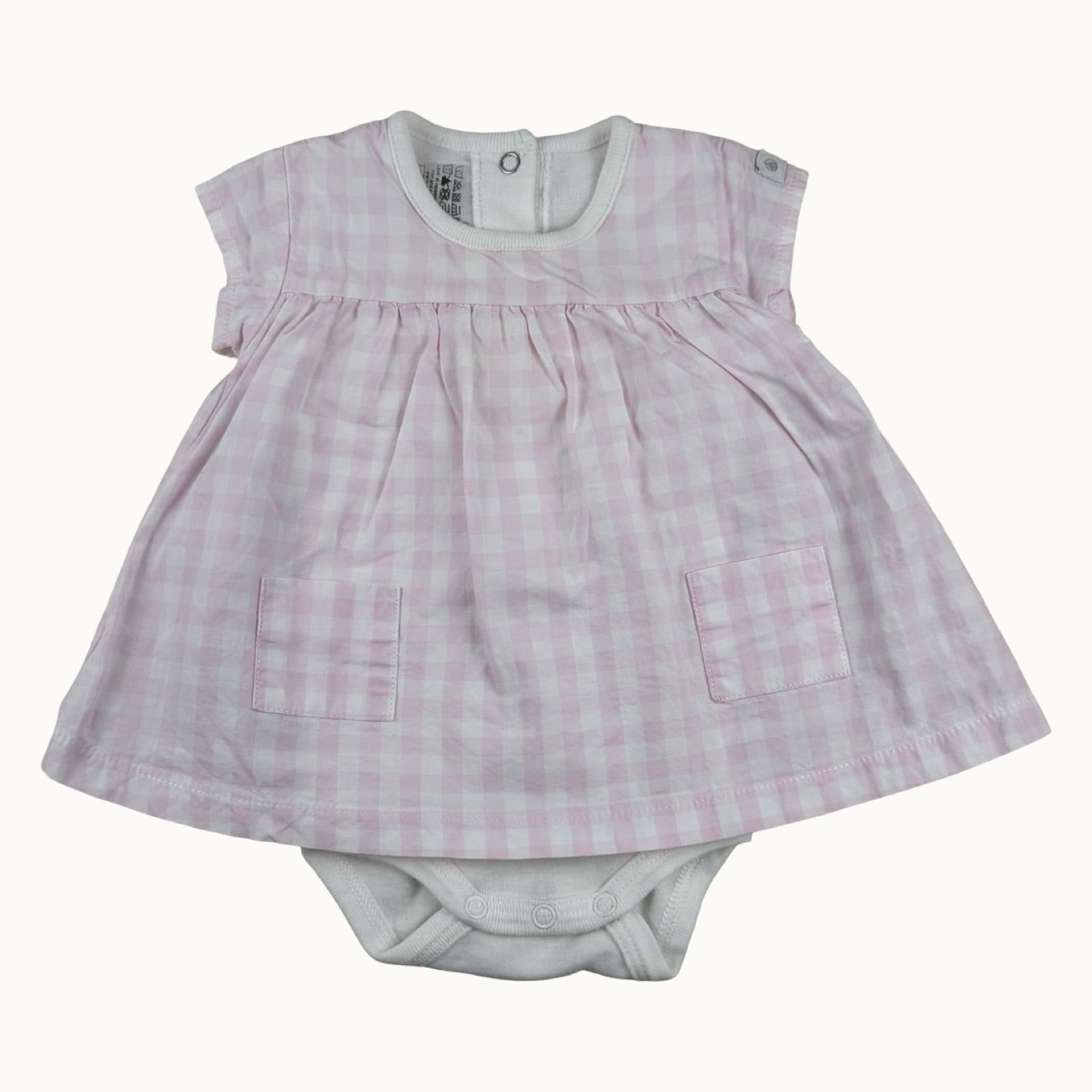 Body-robe vichy à poches Petit Bateau - 0 mois