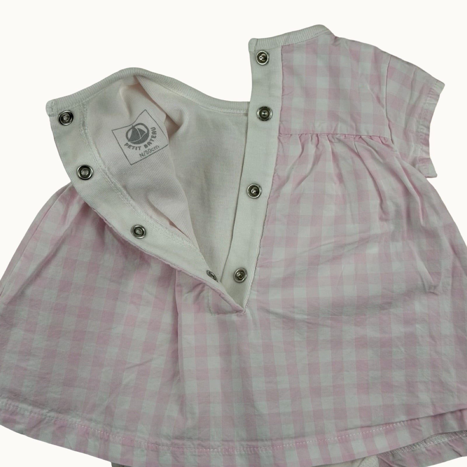 Body-robe vichy à poches Petit Bateau - 0 mois