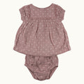 Ensemble robe et bloomer en double gaze - 0 mois