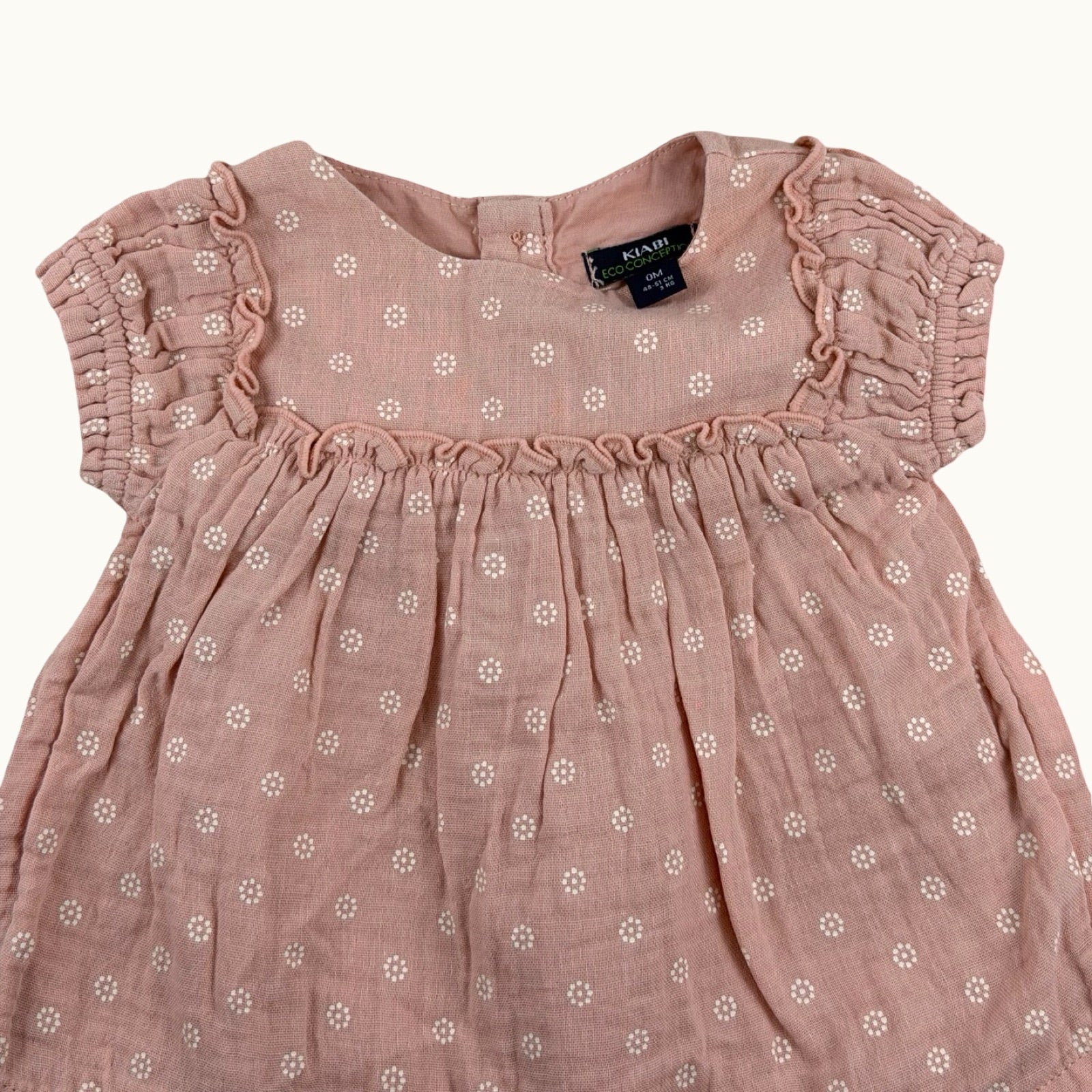 Ensemble robe et bloomer en double gaze - 0 mois