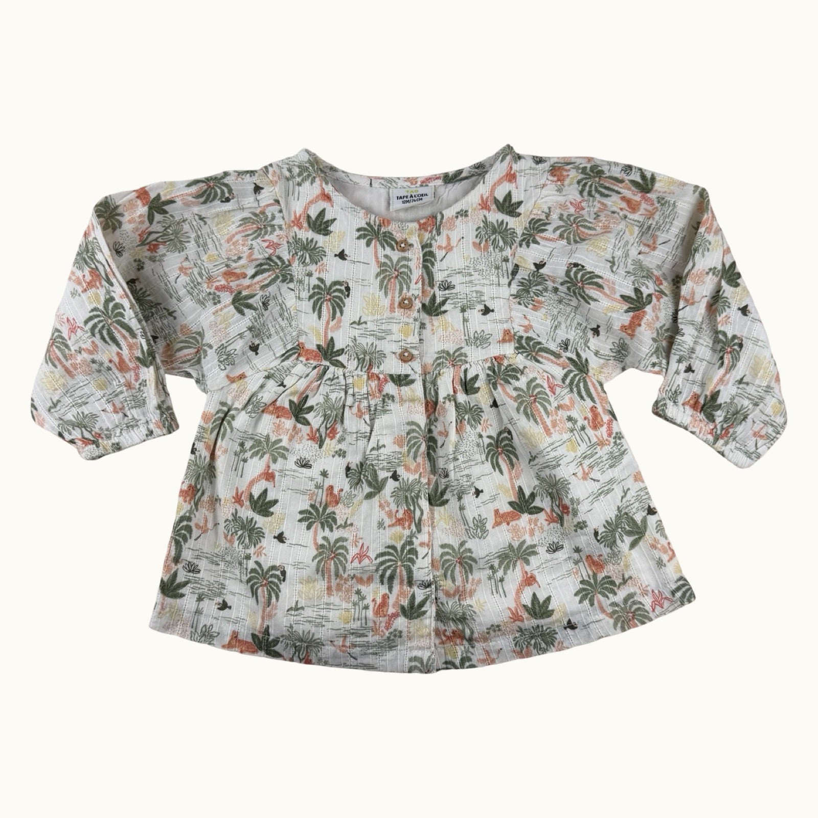 Blouse imprimé tropical TAO - 12 mois