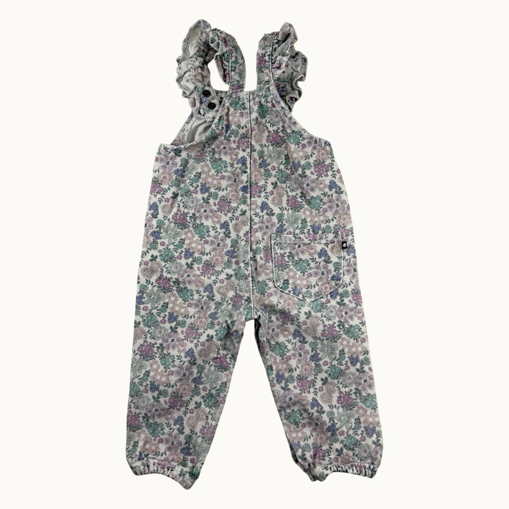Salopette fleurie en jean Bout'chou - 12 mois