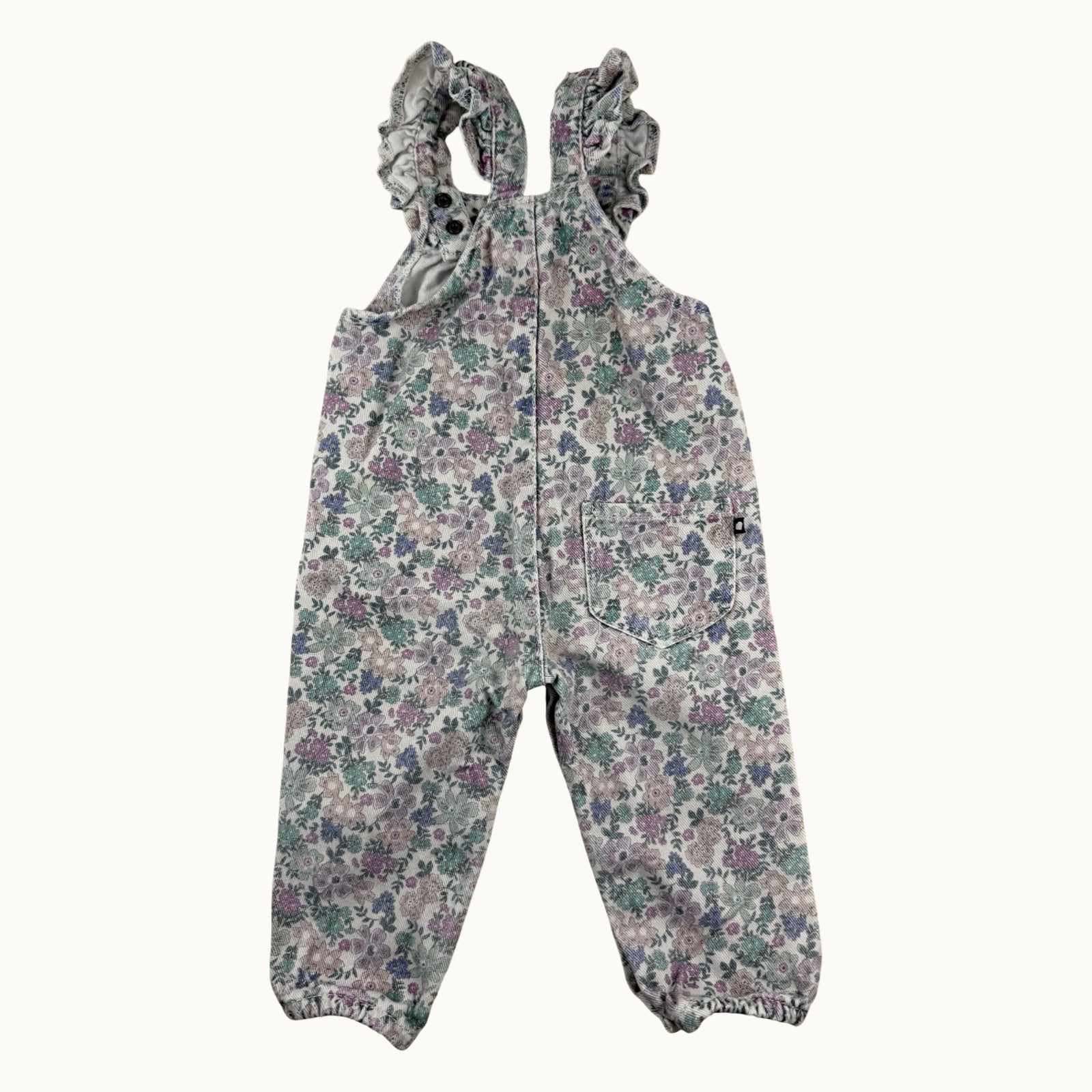 Salopette fleurie en jean Bout'chou - 12 mois