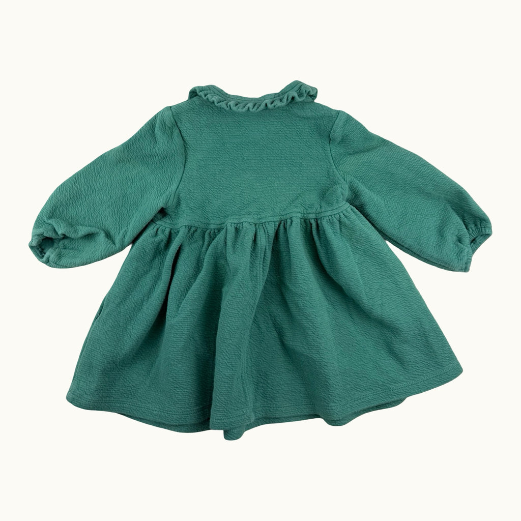 Robe avec col et broderie cerises TAO - 12 mois