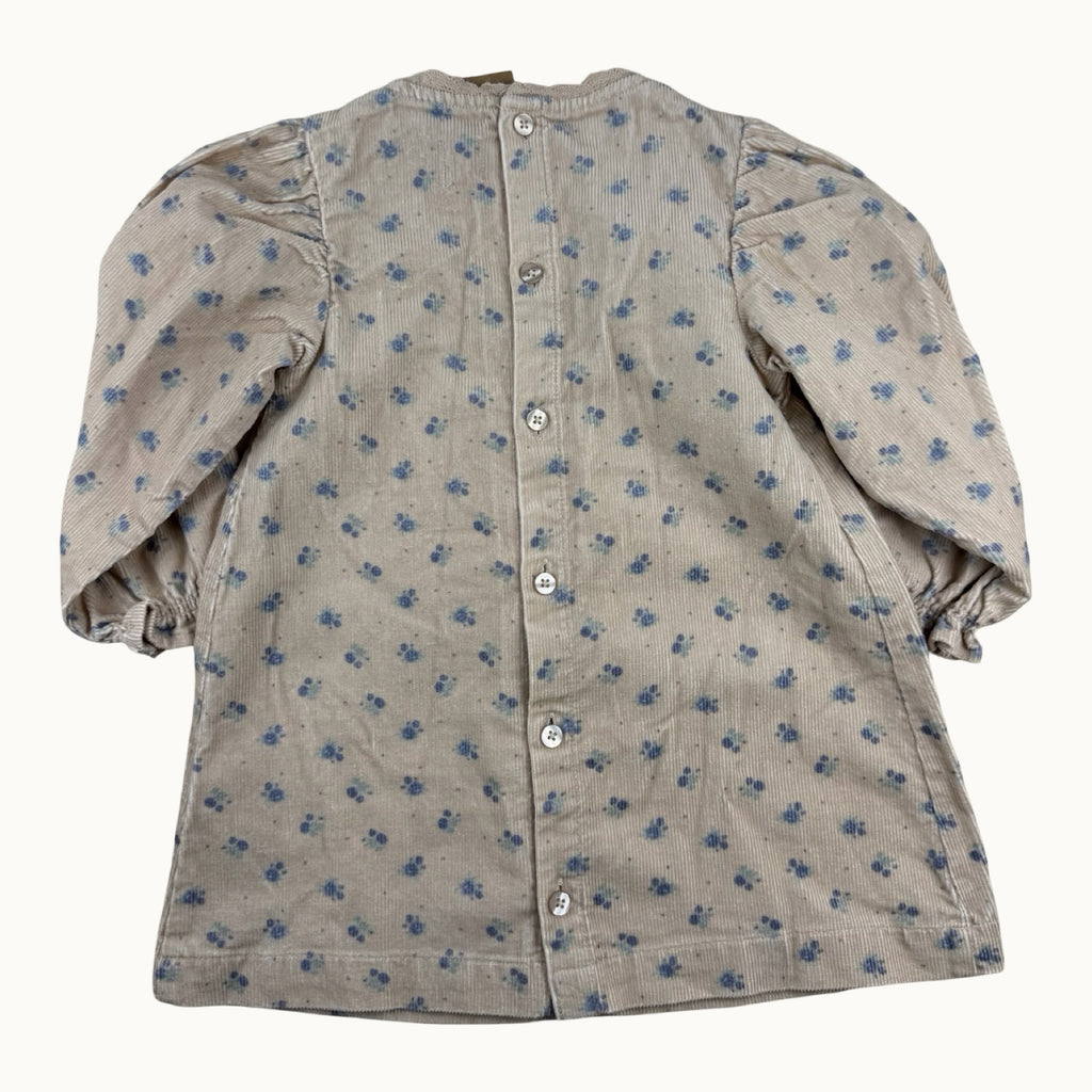 Robe en velours côtelé fleurie - 12 mois