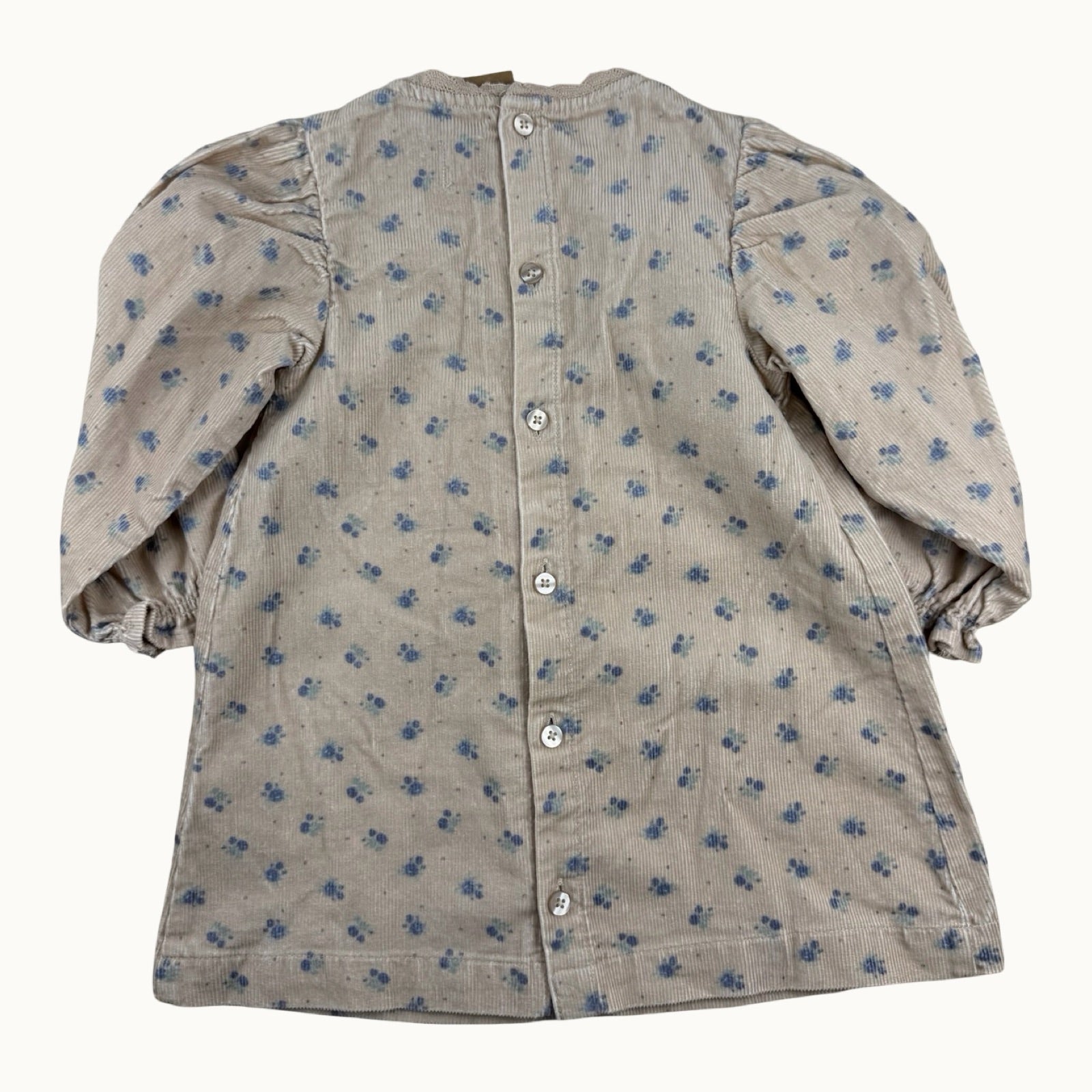 Robe en velours côtelé fleurie - 12 mois