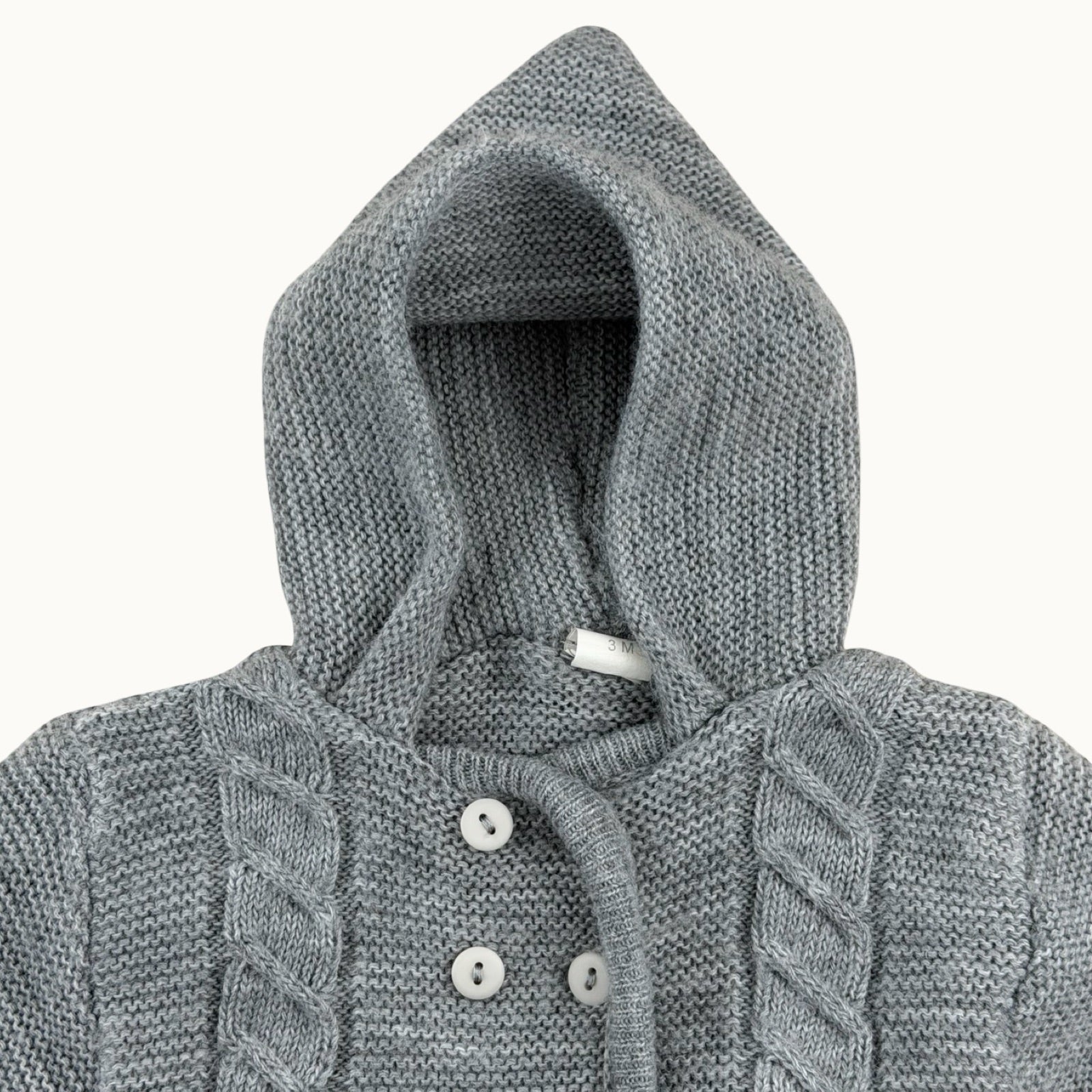 Veste à capuche en maille - 3 mois