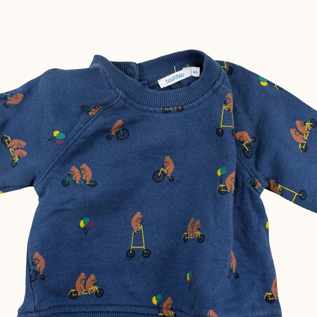 Sweat imprimé ours à vélo Bout'chou - 6 mois