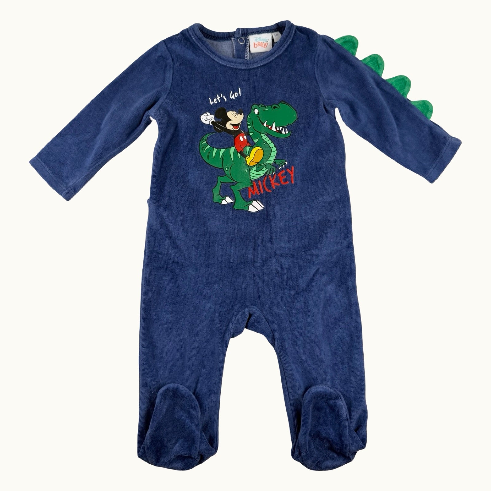 Pyjama velours Mickey dinosaure - 6 mois