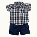 Ensemble chemise à carreaux et short cargo - 6 mois