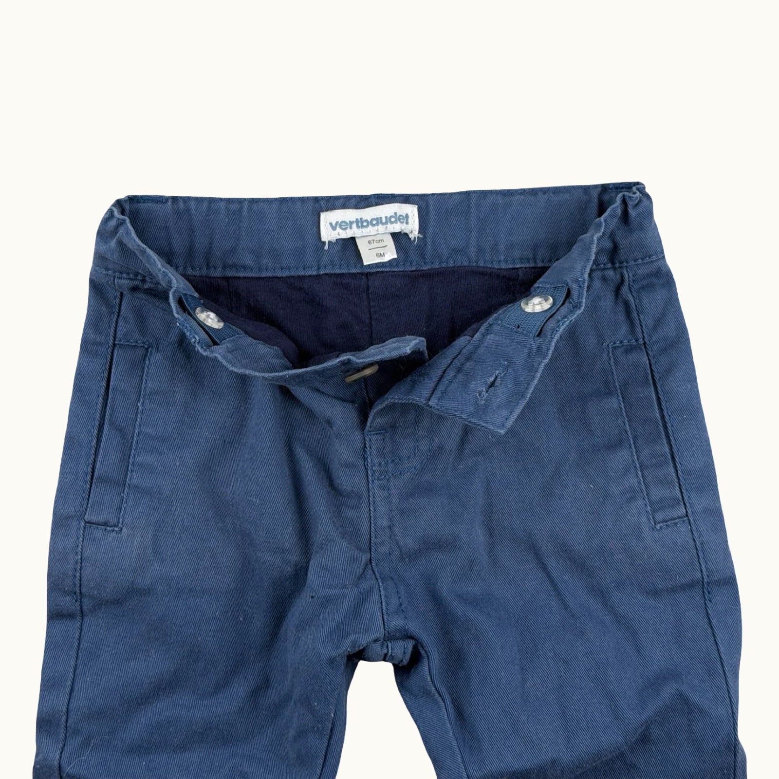Pantalon chino bleu - 6 mois