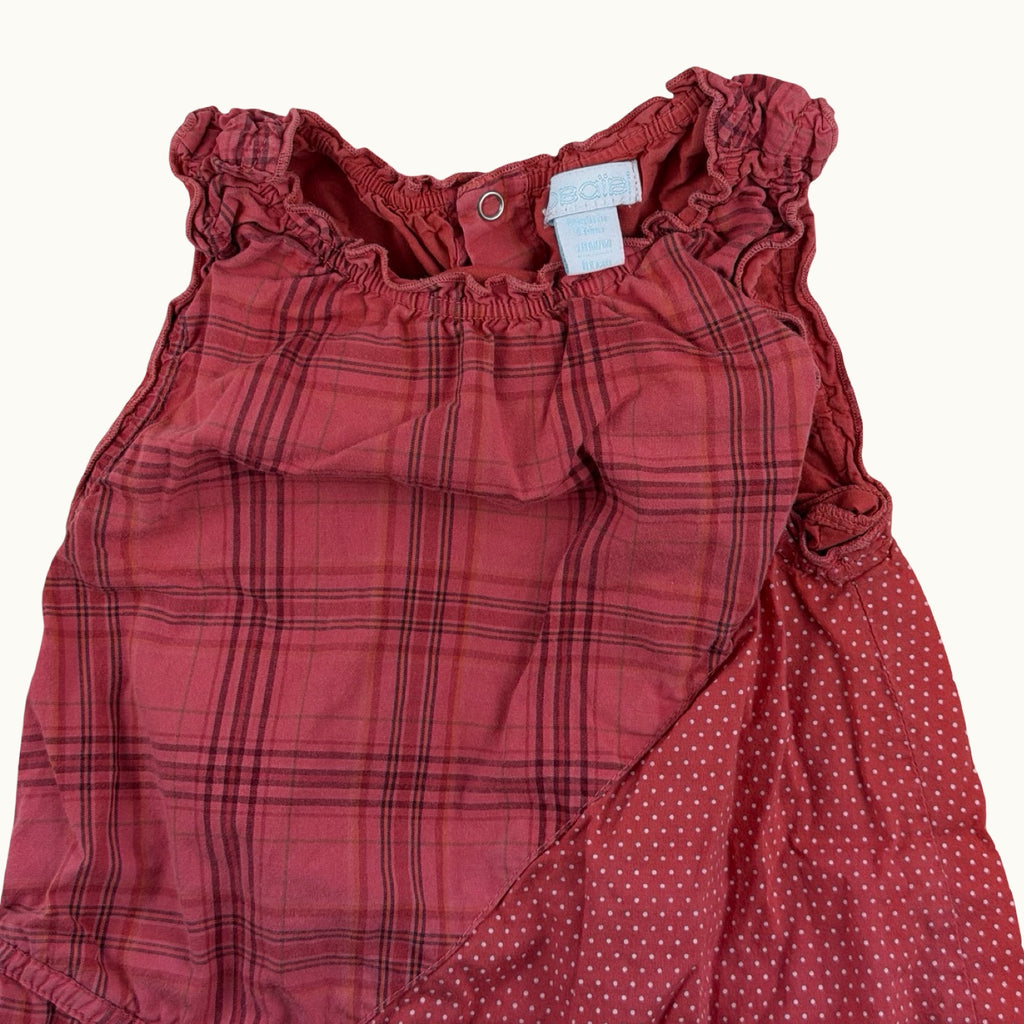 Robe à carreaux et pois - 18 mois
