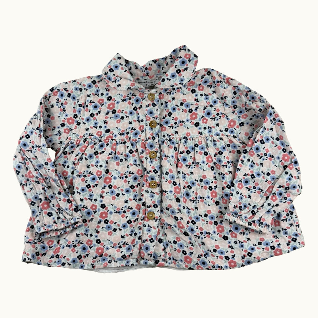 Blouse fleurie avec col - 18 mois