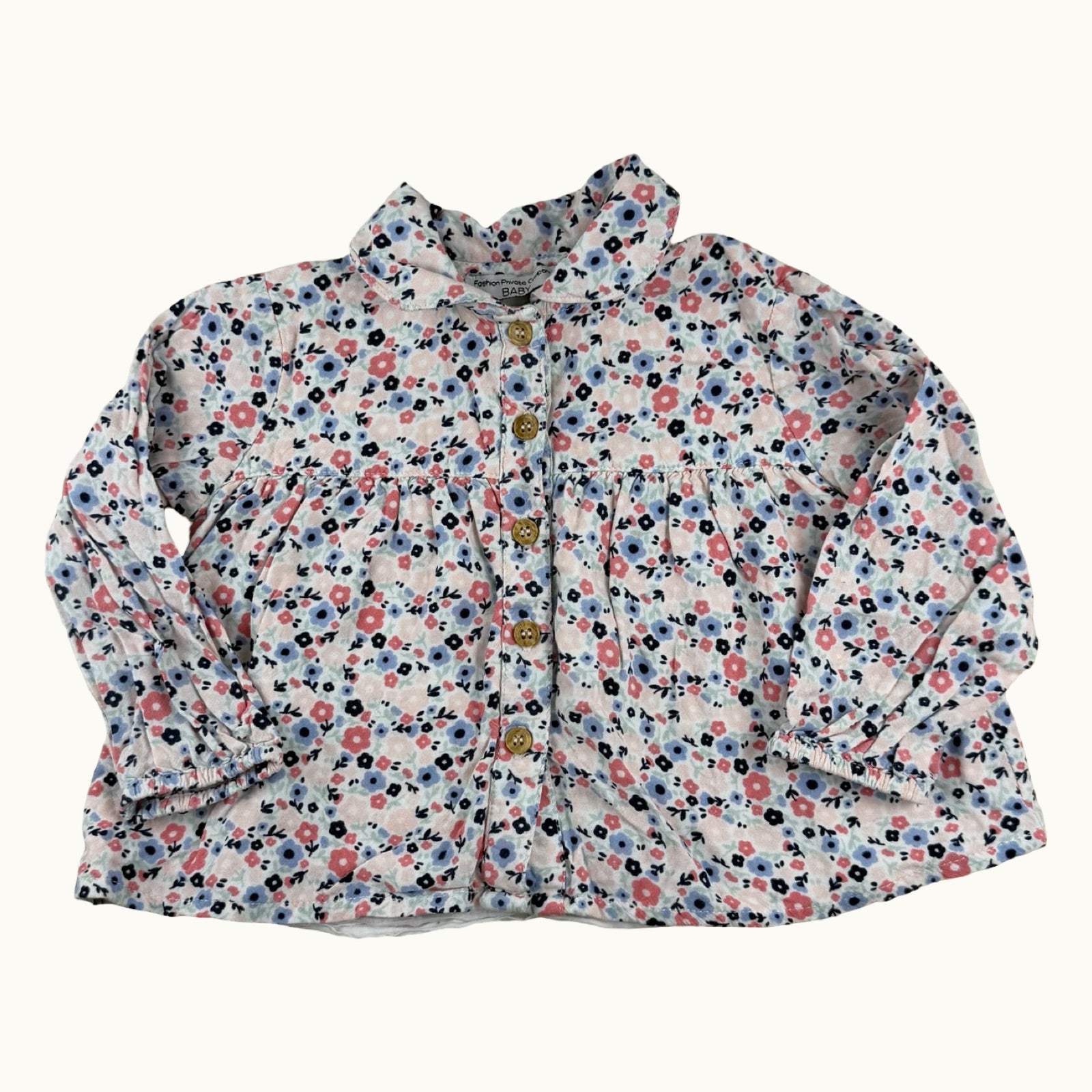 Blouse fleurie avec col - 18 mois
