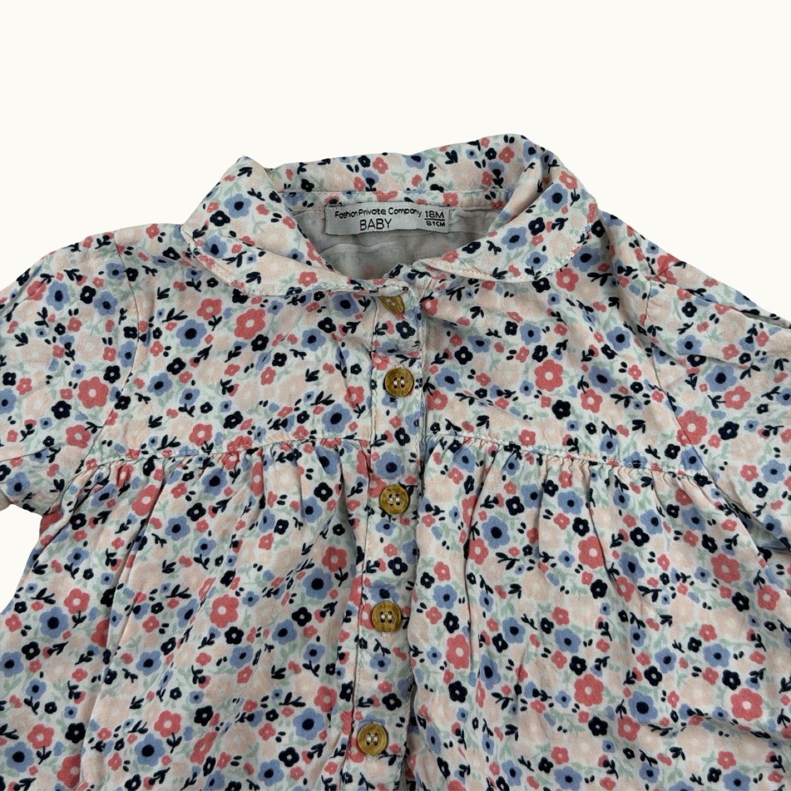 Blouse fleurie avec col - 18 mois