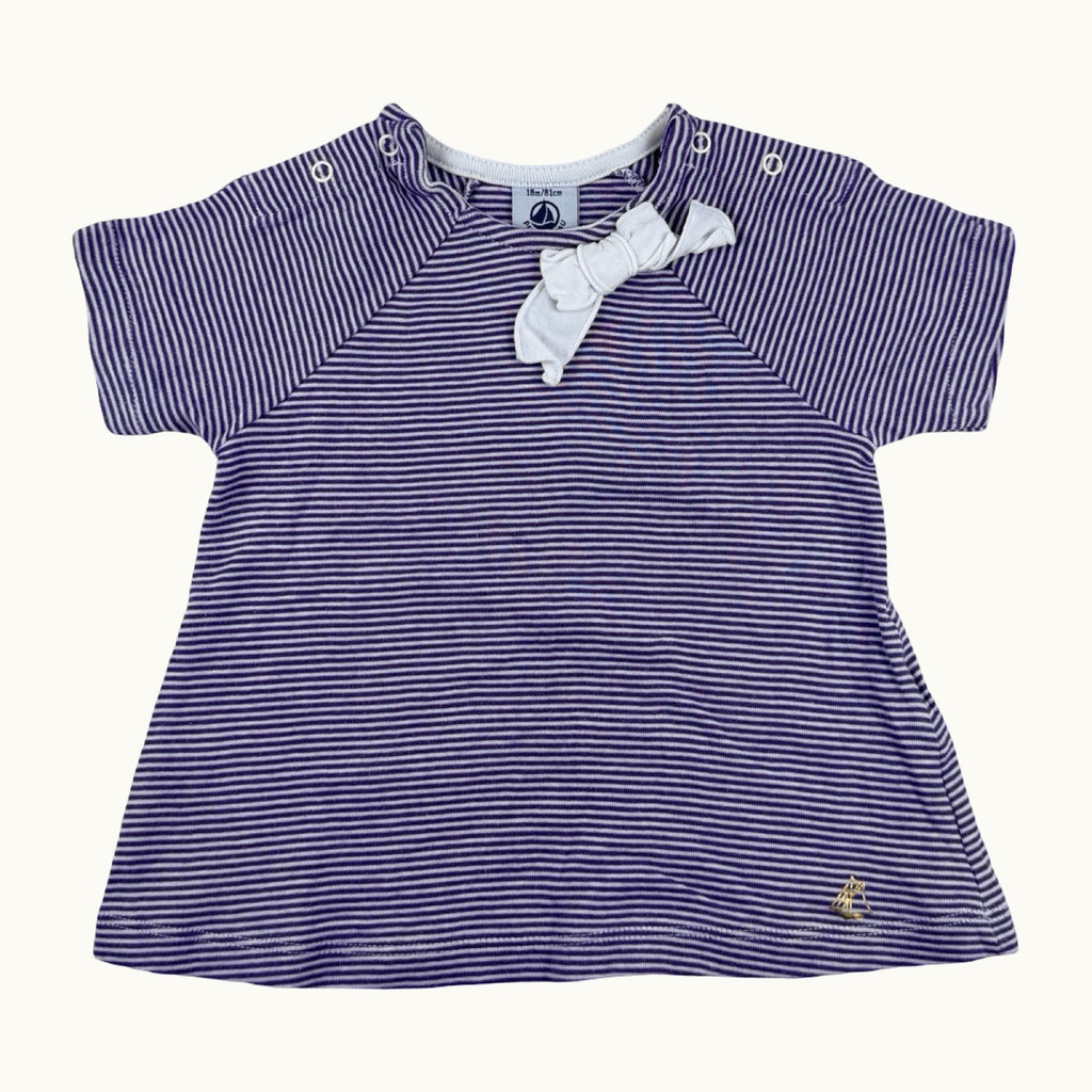 Haut marinière avec noeud Petit Bateau - 18 mois