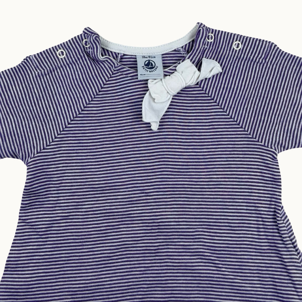 Haut marinière avec noeud Petit Bateau - 18 mois