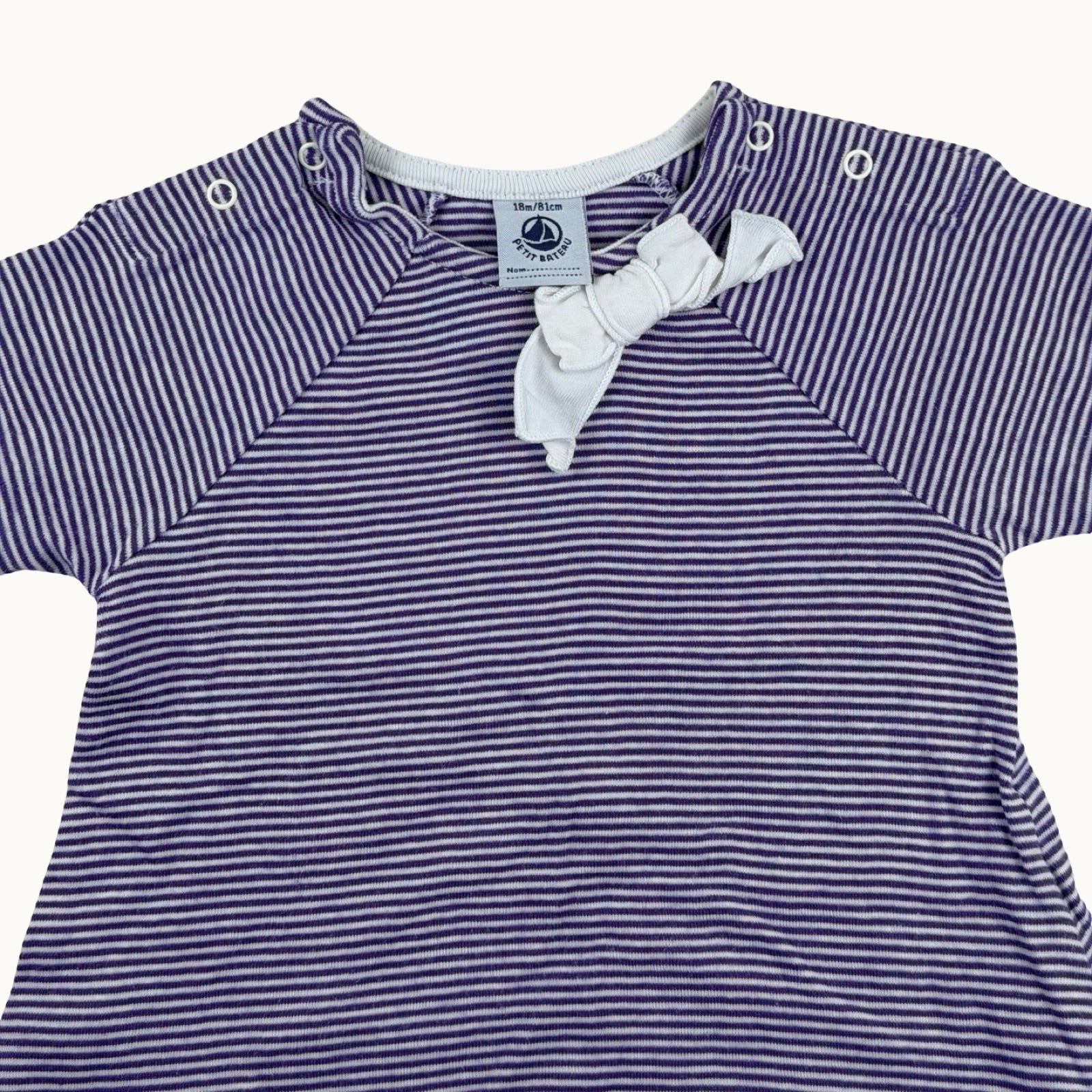 Haut marinière avec noeud Petit Bateau - 18 mois