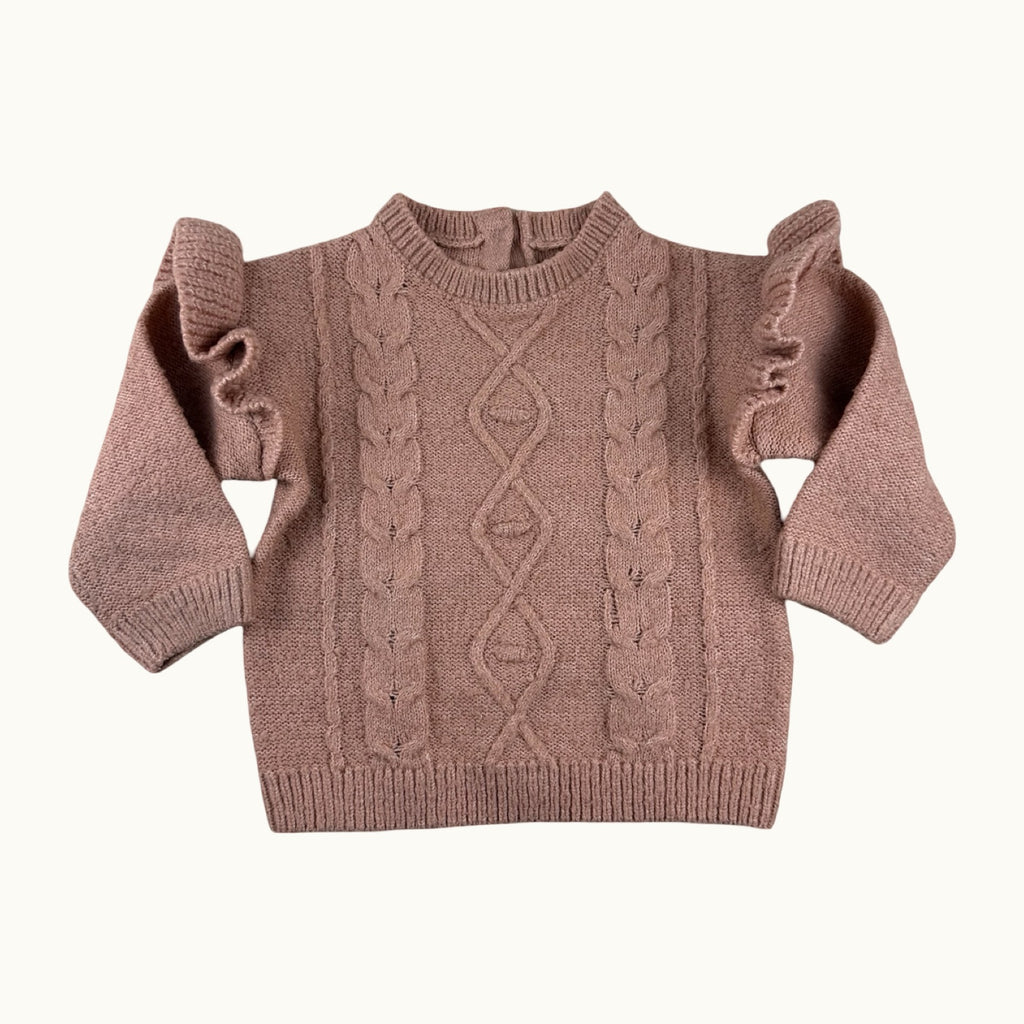 Pull tricot torsadé à volants - 18 mois