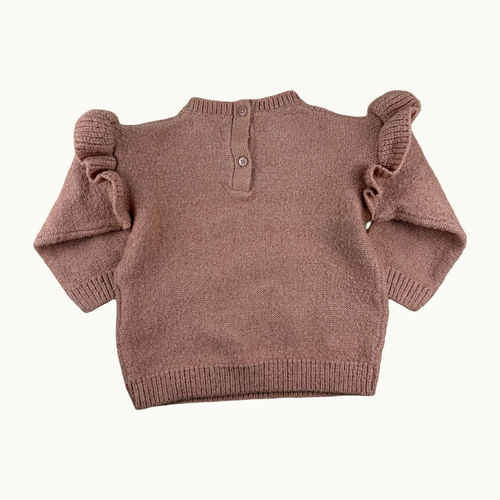 Pull tricot torsadé à volants - 18 mois