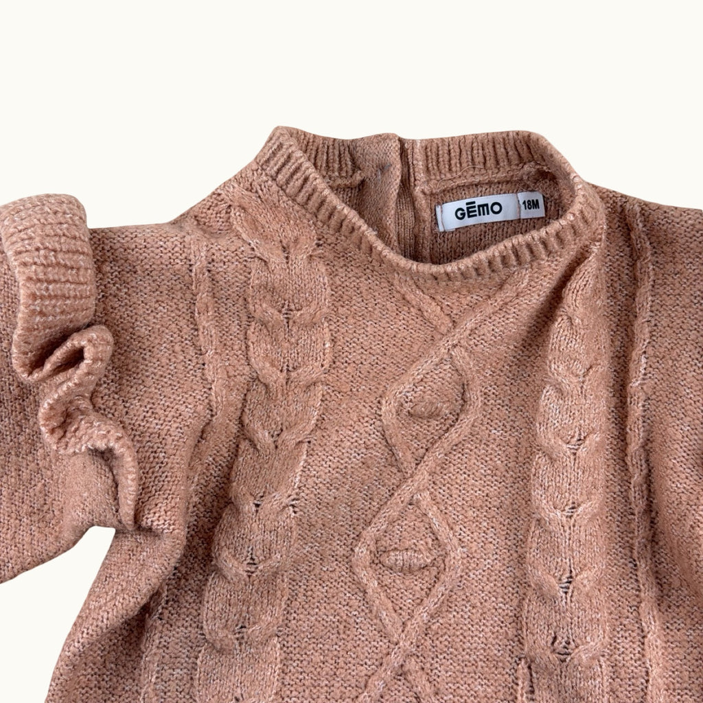 Pull tricot torsadé à volants - 18 mois