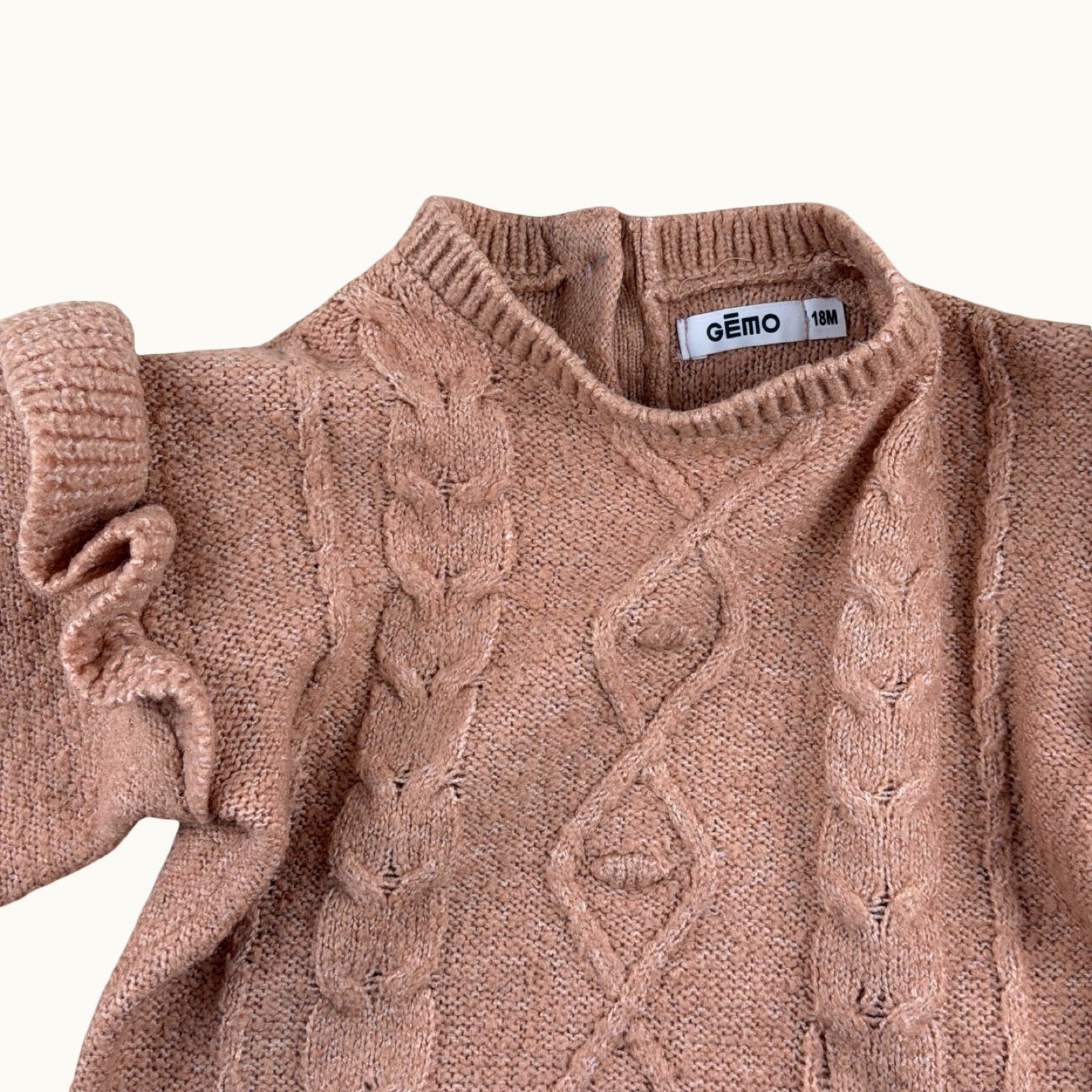 Pull tricot torsadé à volants - 18 mois