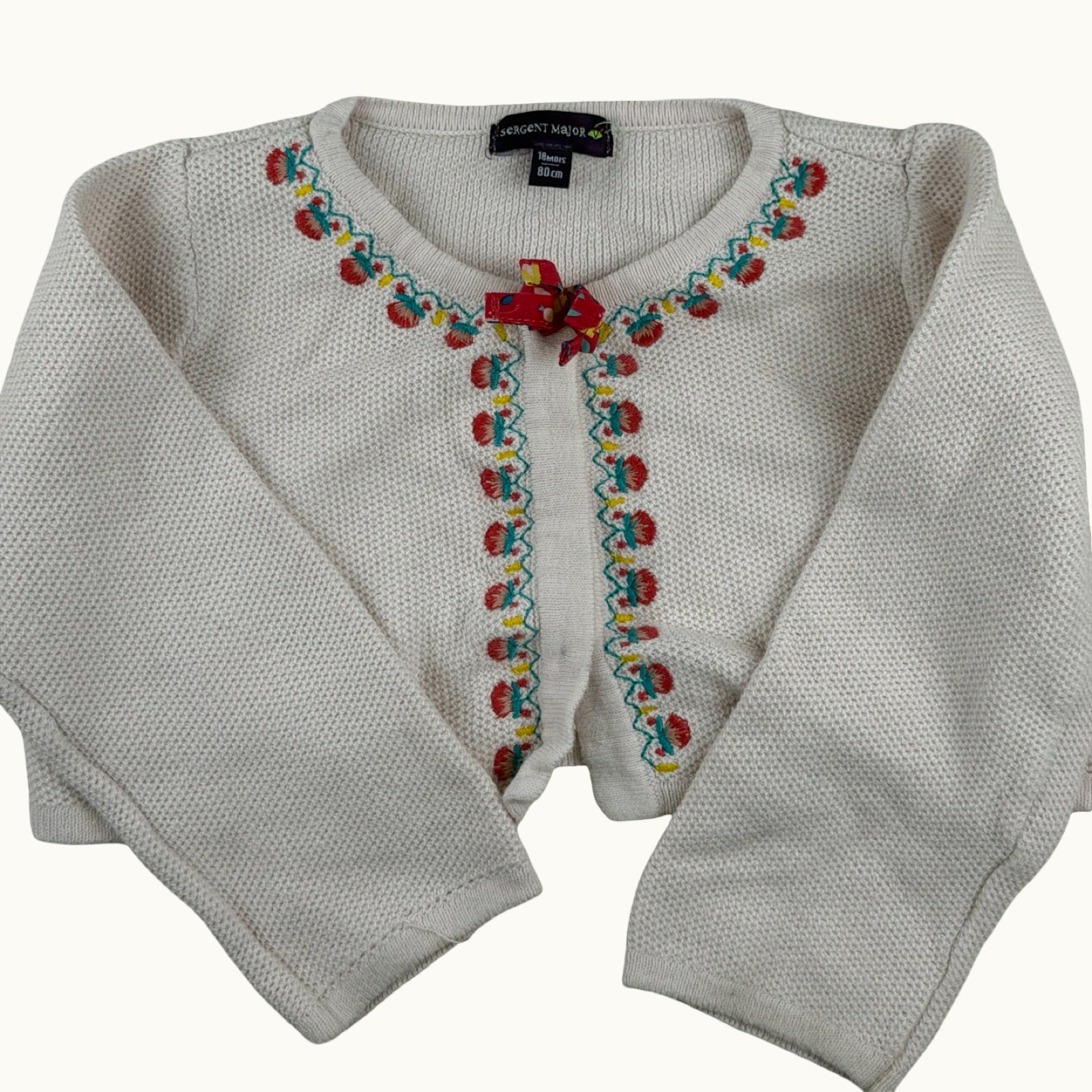 Boléro tricot broderies colorées Sergent Major - 18 mois