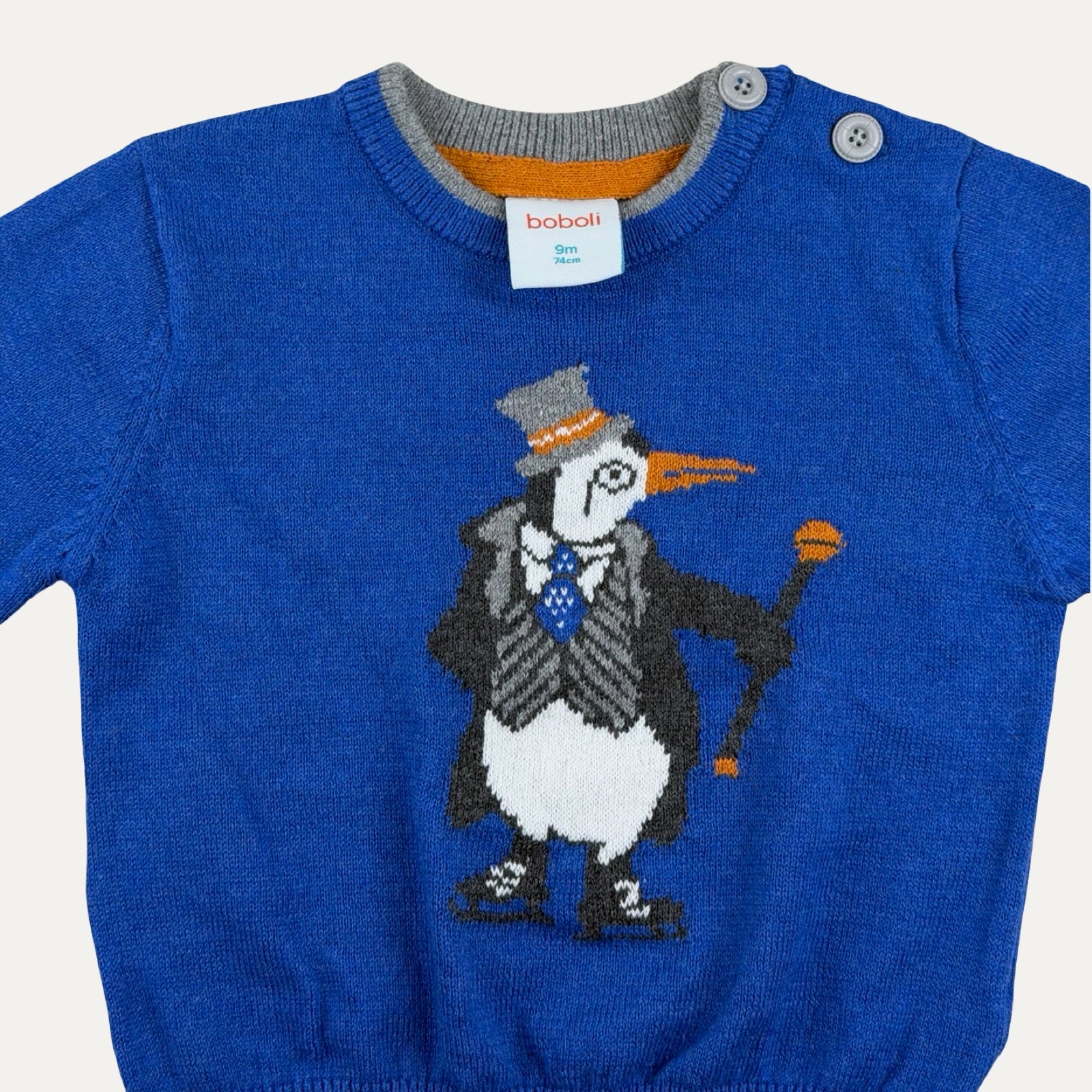 Pull en maille avec pingouin Boboli - 9 mois