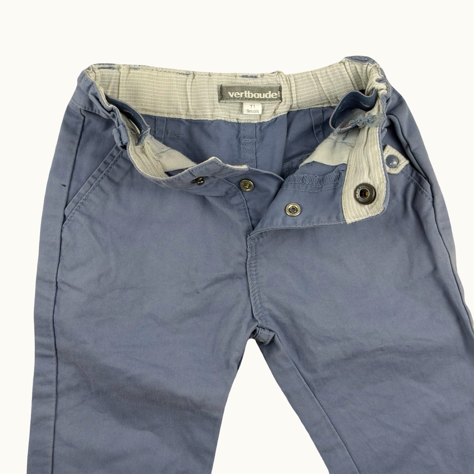 Pantalon chino bleu Vertbaudet - 9 mois
