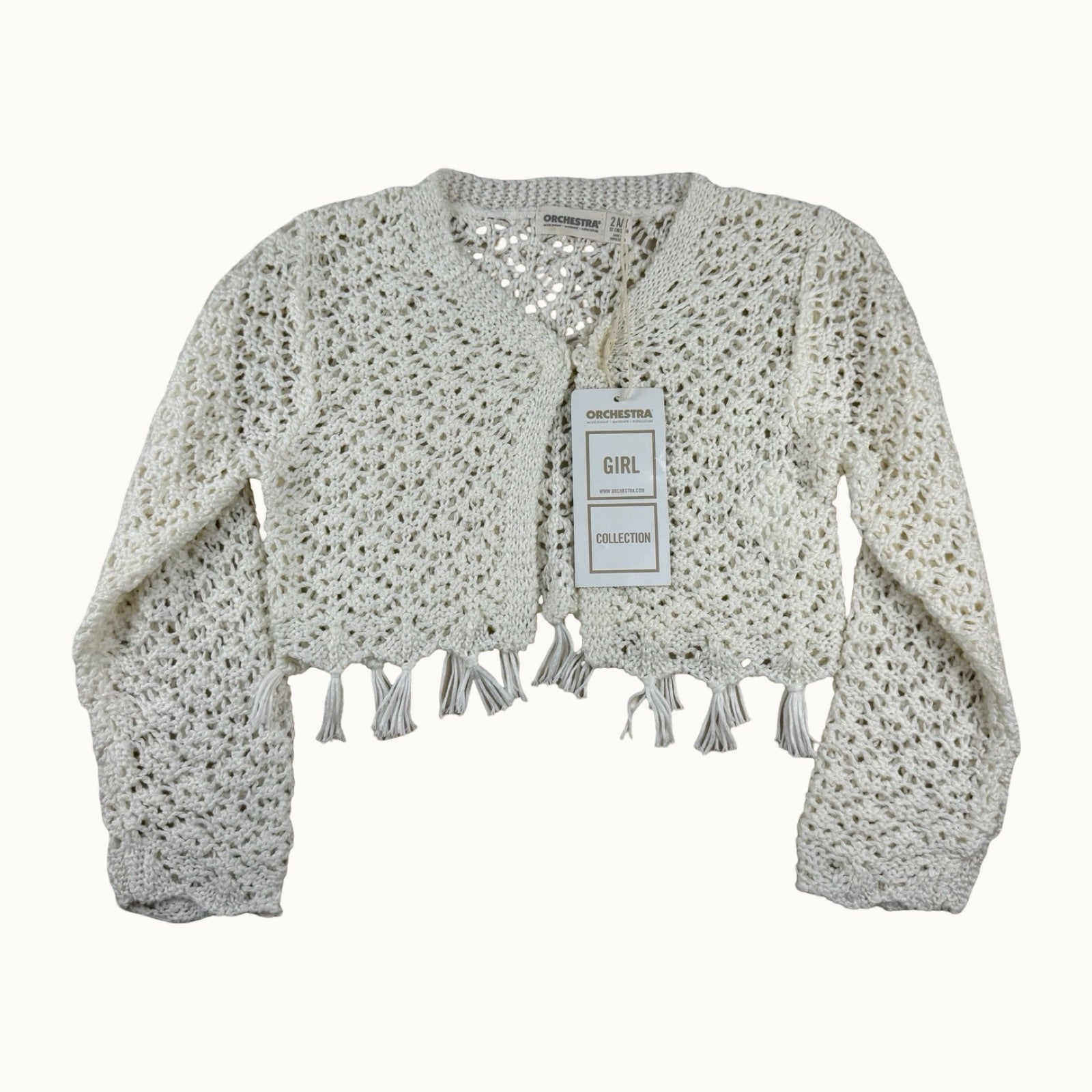Gilet en crochet avec pompons - 24 mois