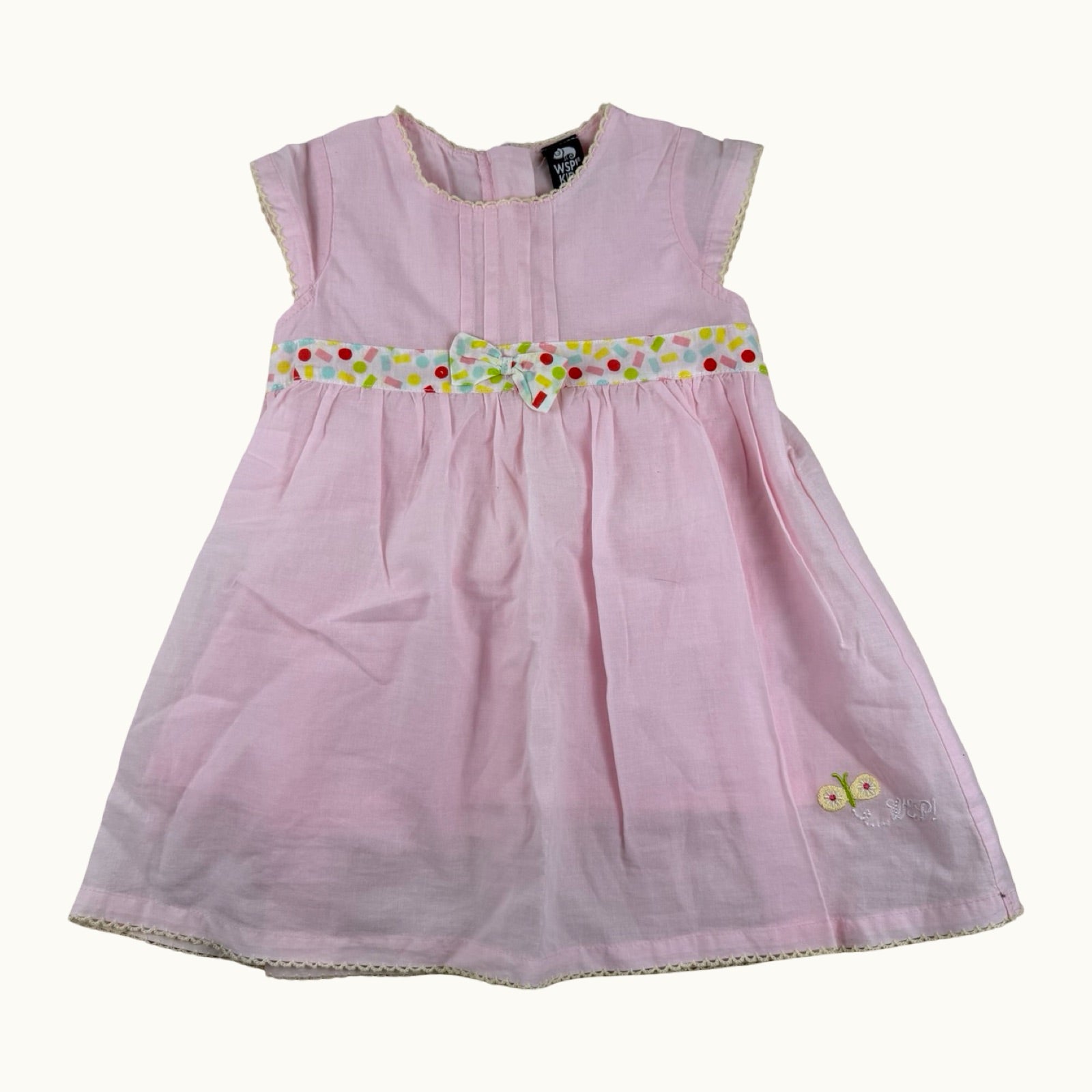 Robe rose avec noeud - 12 mois