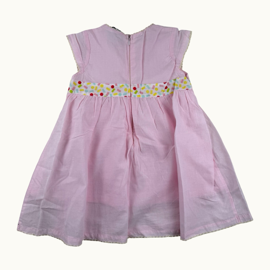 Robe rose avec noeud - 12 mois