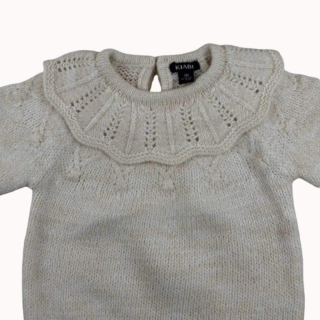 Pull tricot col claudine - 3 mois